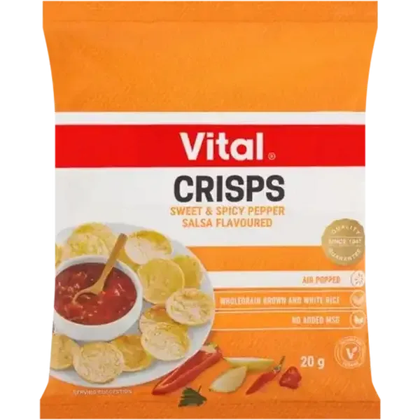 Vital Rice Crisps Sweet & Spicy Pepper Salsa Flavour 20g