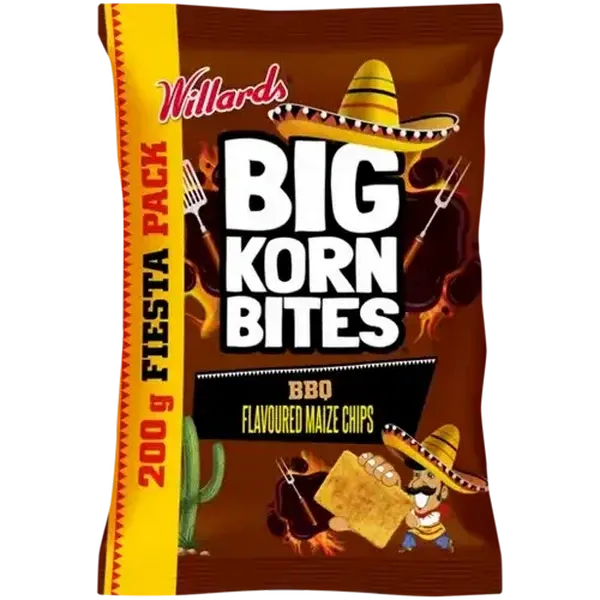 Big Korn Bites BBQ Flavoured Maize Chips 200g