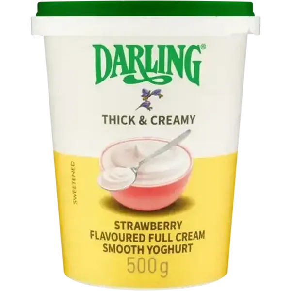 Darling Thick & Creamy Strawberry Flavoured Full Cream Smooth Yoghurt 500g