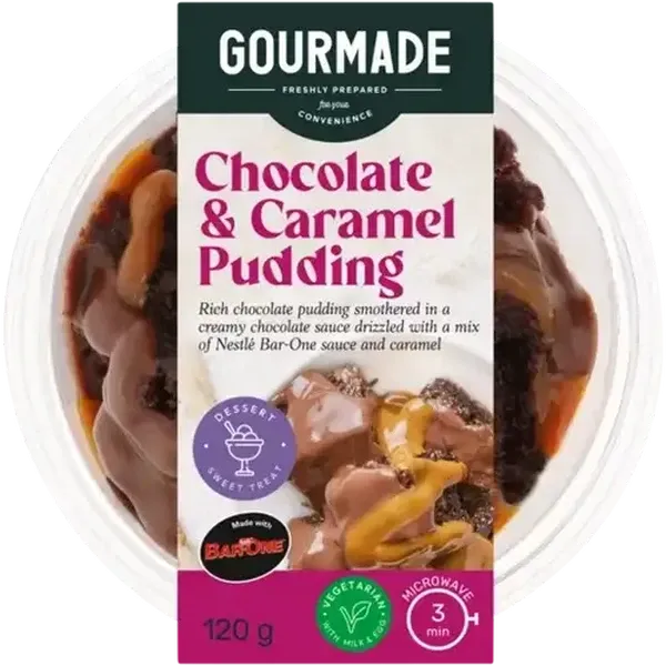 Gourmade Chocolate & Caramel Pudding made with BAR-ONE® 120g