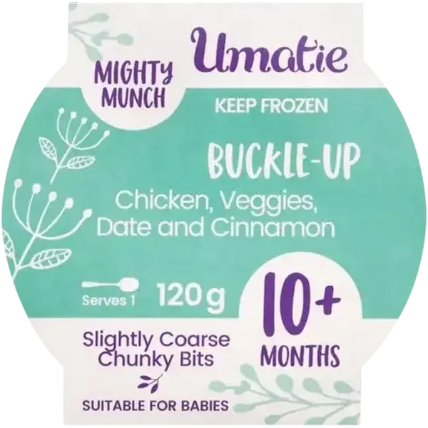 Umatie Mighty Munch Buckle-Up Chicken Veggies Date & Cinnamon Frozen Baby Food 10+ Months 120g