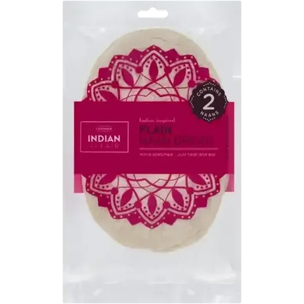 Comessa Food Services Indian Affair Plain Naan Bread 2 Pack