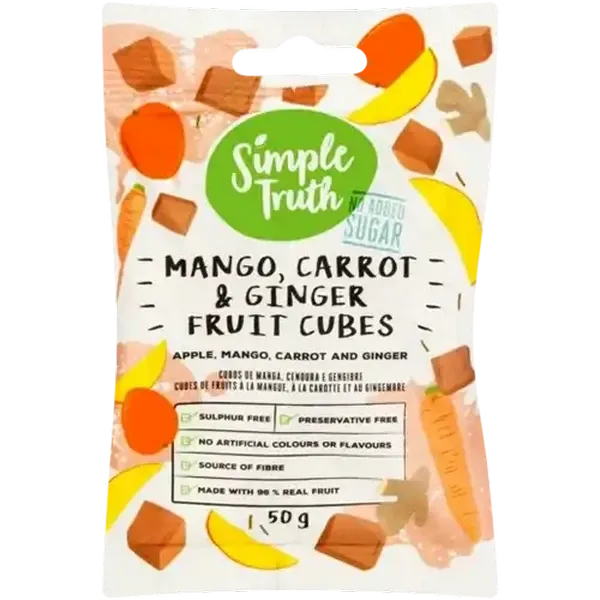 Simple Truth Mango, Carrot & Ginger Fruit Cubes 50g