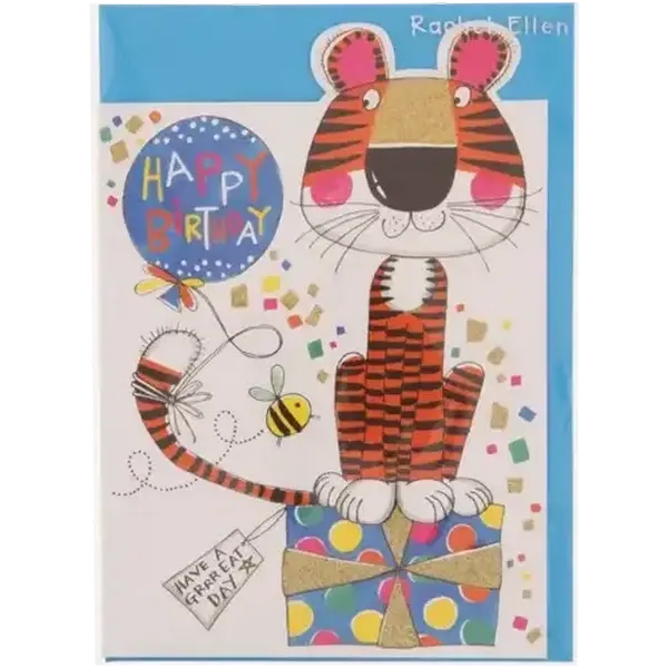 Rachel Ellen Tiger Themed Happy Birthday Card