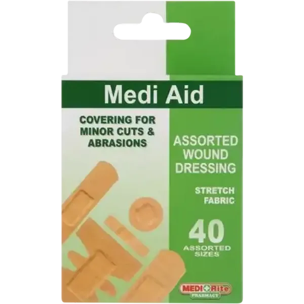 Medirite Pharmacy Medi Aid Assorted Stretch Fabric Plasters 40 Piece