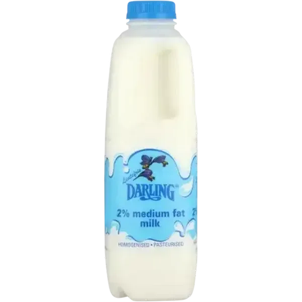 Darling 2% Fresh Medium Fat Milk Bottle 1L