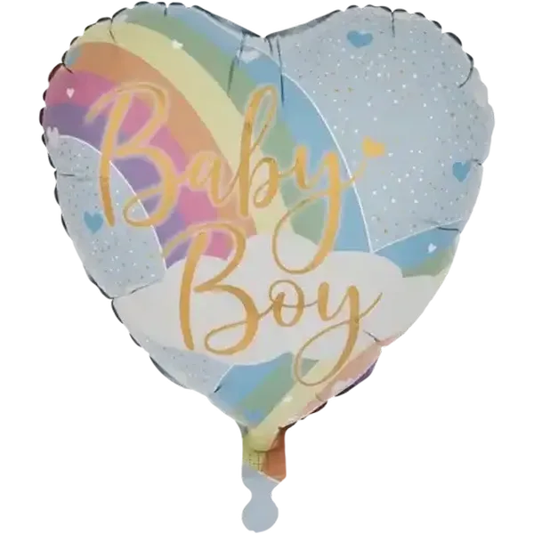 Oaktree UK Baby Boy Rainbow Heart Shape Foil Balloon 45.7cm