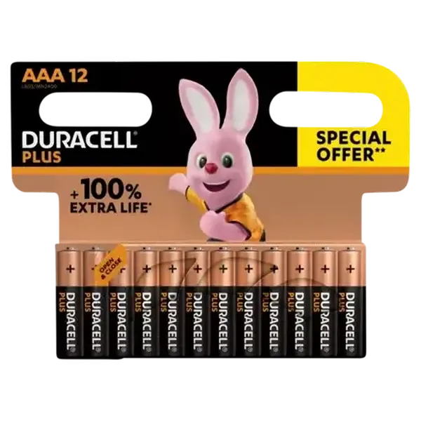 Duracell Plus AAA Alkaline Batteries 12-Pack