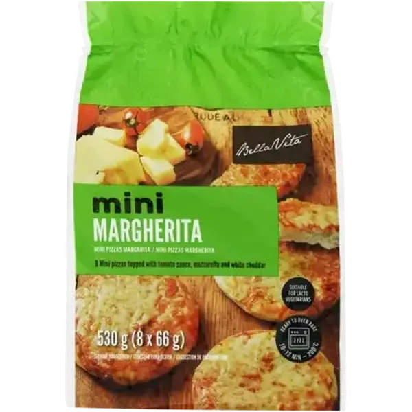 Bella Vita Frozen Mini Margarita Pizzas 8 x 66g