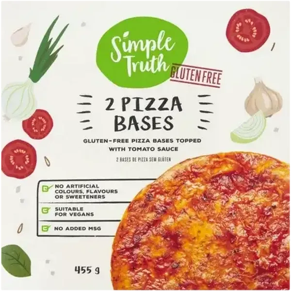 Simple Truth Frozen Gluten Free Pizza Bases with Tomato Sauce 2 Pack