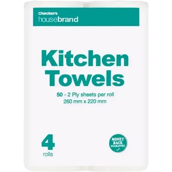 Checkers Housebrand Kitchen Towels 4 Pack
