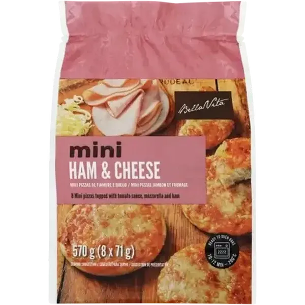 Bella Vita Frozen Mini Ham & Cheese Pizzas 8 x 71g