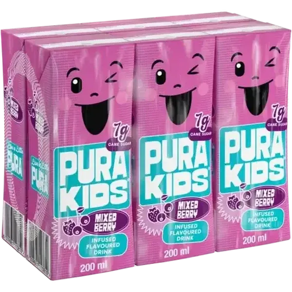 PURA Kids Mixed Berry Flavoured Infused Drink 6 x 200ml