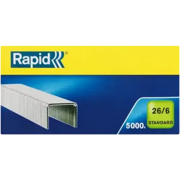 Rapid Silver 26/6 Standard Staples 5000-Pack