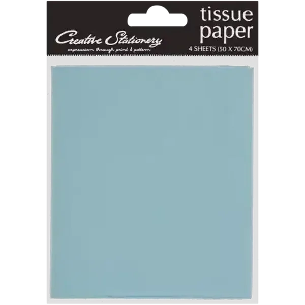 Creative Stationery Light Blue Solid Colour Tissue Paper 4-Pack