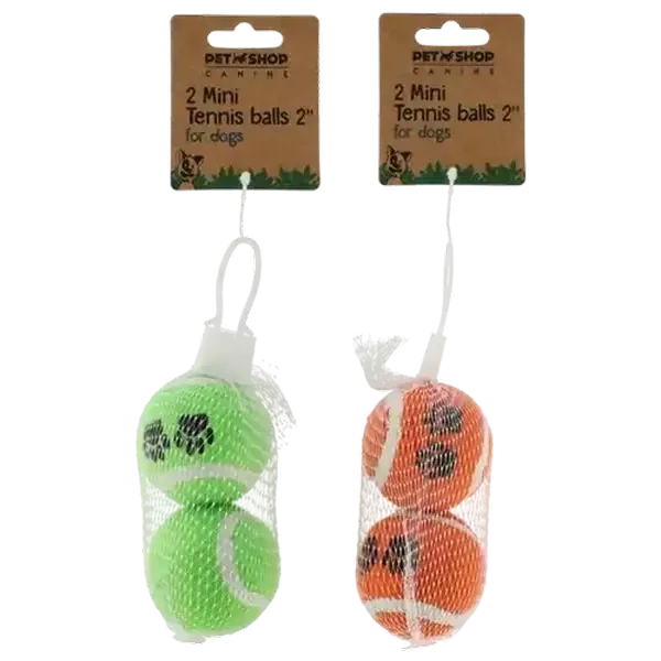 Petshop Mini Tennis Balls for Dogs  2-Pack (Colour May Vary)