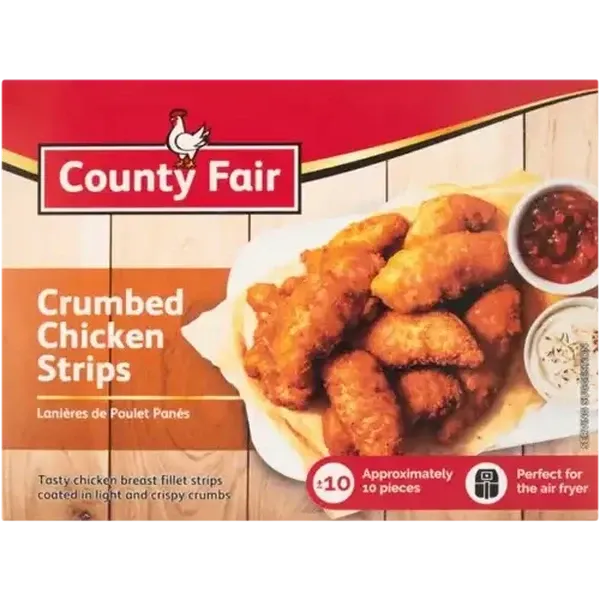 County Fair Frozen Crumbed Chicken Strips Box 400g