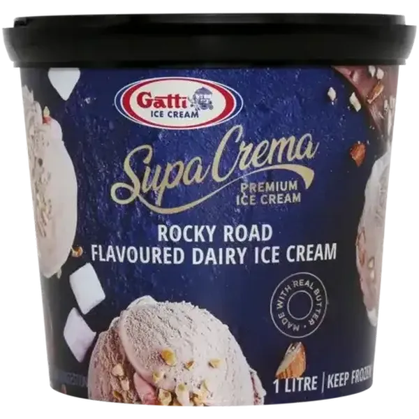 Gatti Ice Cream Supa Crema Rocky Road Ice Cream 1L