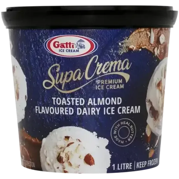 Gatti Ice Cream Supa Crema Toasted Almond Ice Cream 1L
