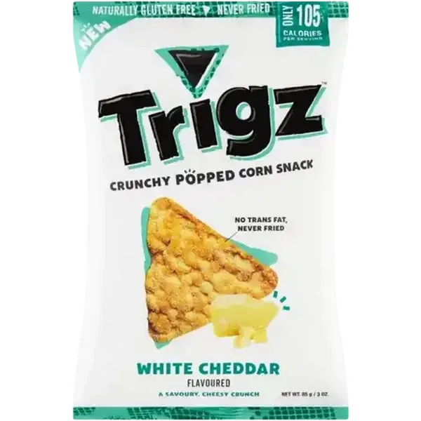 Trigz White Cheddar Flavoured Crunchy Popped Corn Snack 85g