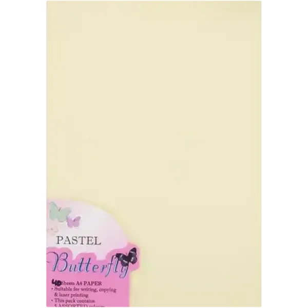 Butterfly A4 Pastel Paper 40-Pack