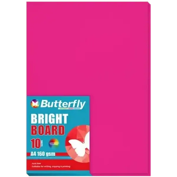 Butterfly A4 Bright Pink Boards 10-Pack