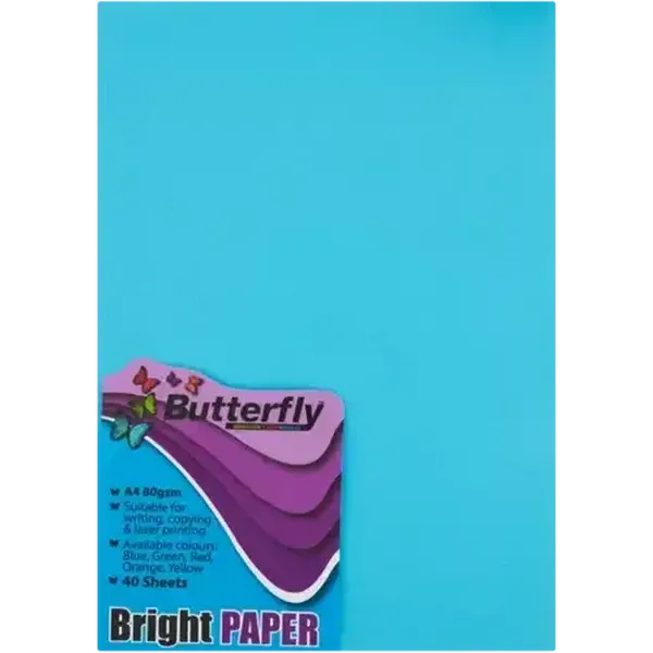 Butterfly A4 Bright Paper 40-Pack (Colour May Vary)