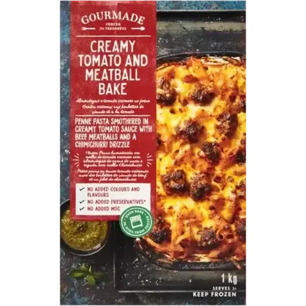 Gourmade Frozen Creamy Tomato And Meatball Bake Ready Meal 1kg