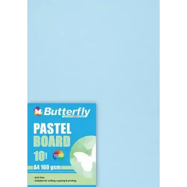 Butterfly A4 Pastel Blue Boards 10-Pack
