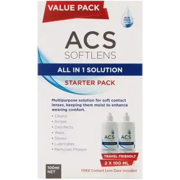 ACS Softlens All In 1 Contact Lens Solution Starter Pack