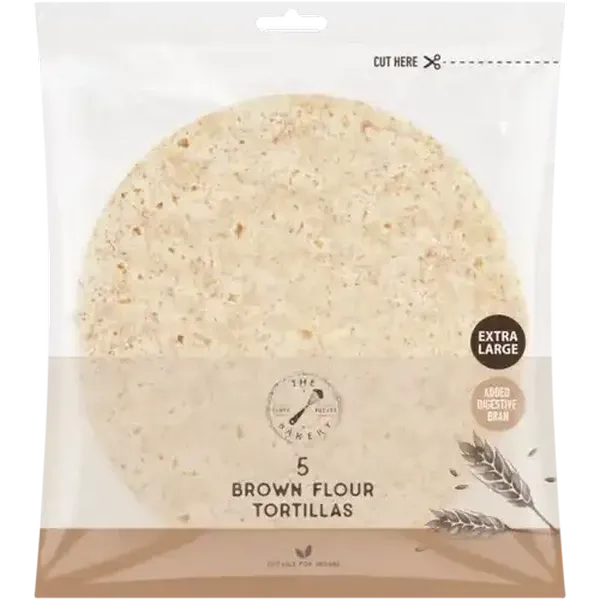 The Bakery Brown Flour Tortillas 5 x 100g