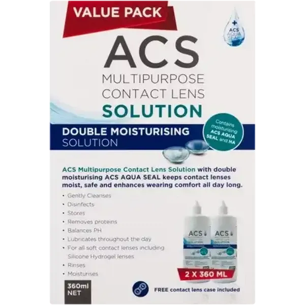 ACS Multipurpose Contact Lens Solution 2 x 360ml
