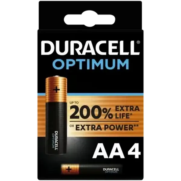 Duracell Optimum AA Alkaline Batteries 4-Pack