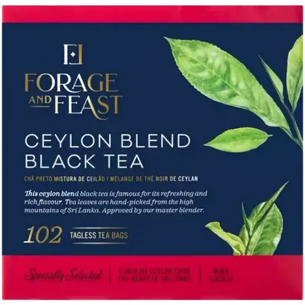 Forage And Feast Ceylon Blend Black Tagless Teabags 102 Pack