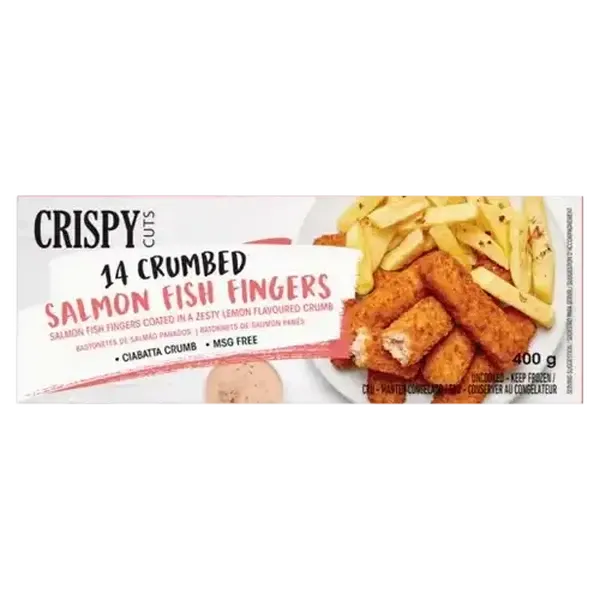 Crispy Cuts Frozen 14 Crumbed Salmon Fish Fingers 400g