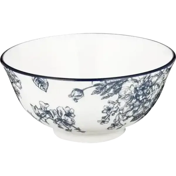 Blue & White Floral Bowl 15.5cm