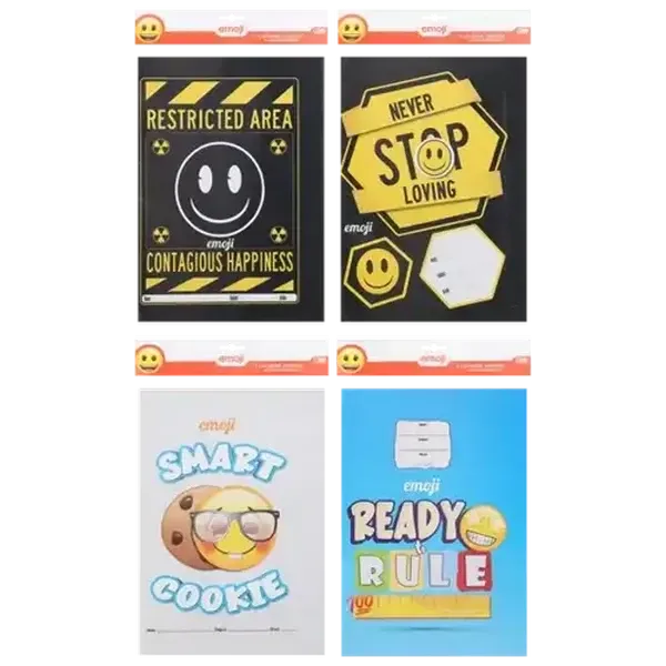 Emoji A4 Book Jackets 5-Pack (Design May Vary)