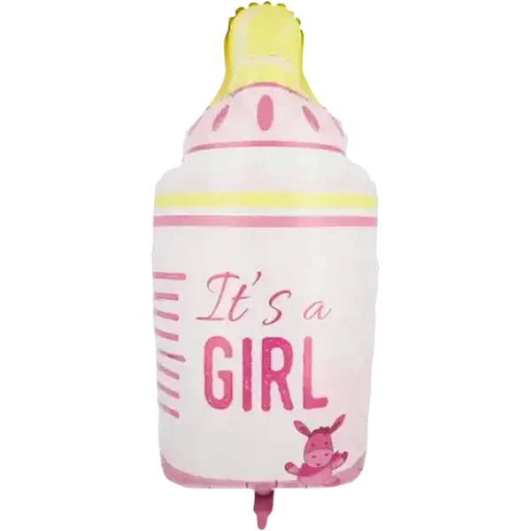 Grabo Balloons It's A Girl Baby Bottle Shape Foil Balloon 74cm