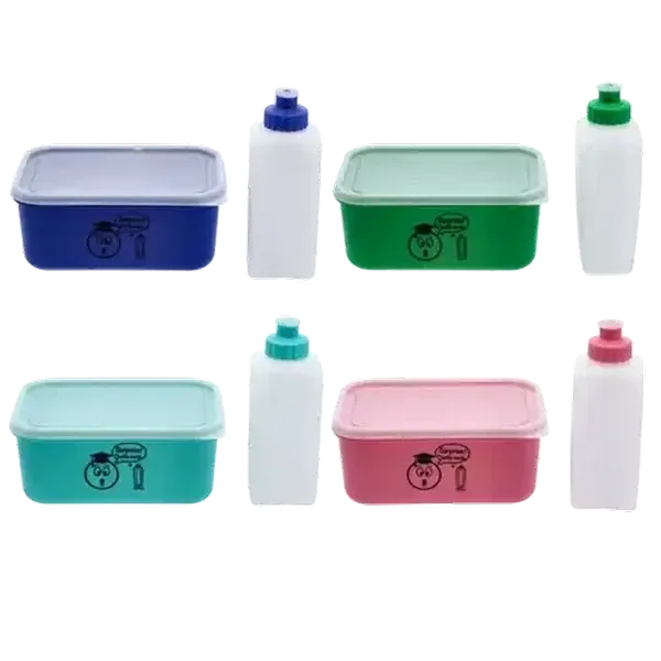 Cascade Plastic Lunch Box & Bottle Set 2-Piece (Colour May Vary)