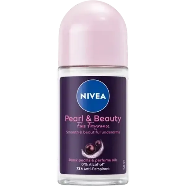 NIVEA Pearl & Beauty Fine Fragrance 0% Alcohol Anti-Perspirant Roll-On 50ml