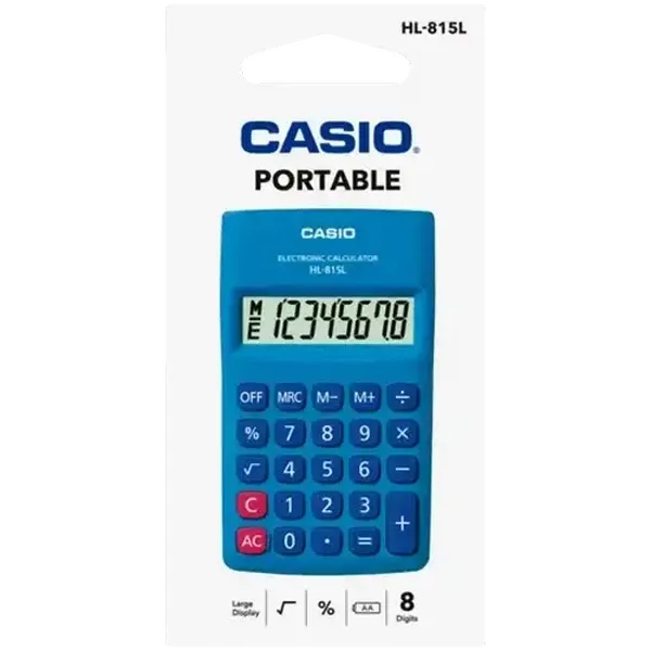 Casio Blue HL-815L 8-Digit Portable Electronic Calculator