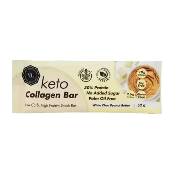 Youthful Living White Choc Peanut Butter Keto Collagen Bar 52g