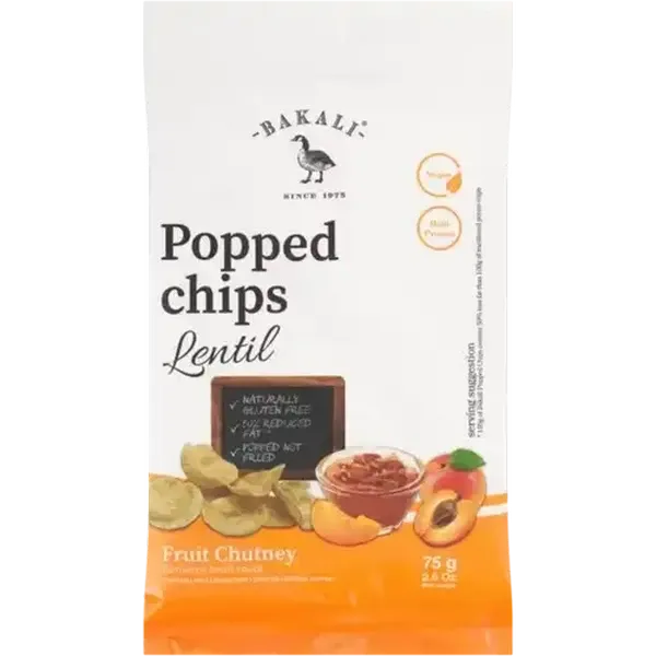 Bakali Fruit Chutney Flavoured Popped Lentil Chips 85g