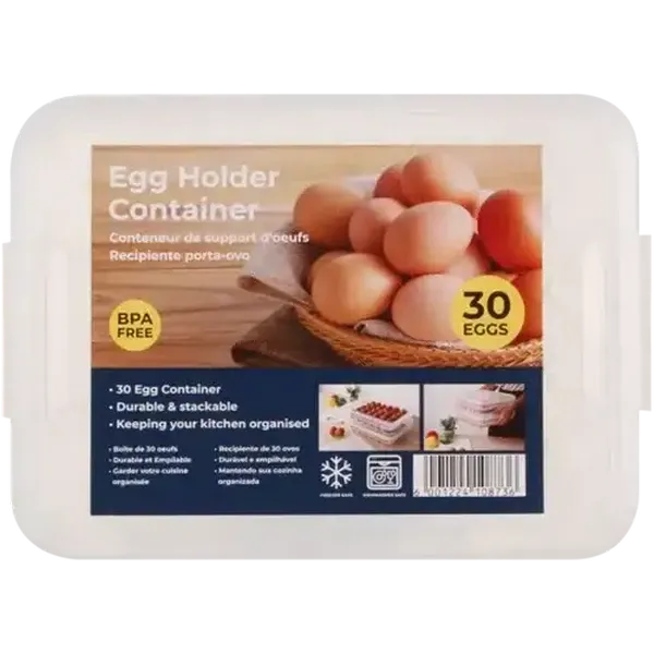 Plastic Fridge & Pantry Egg Holder Container 30 Eggs