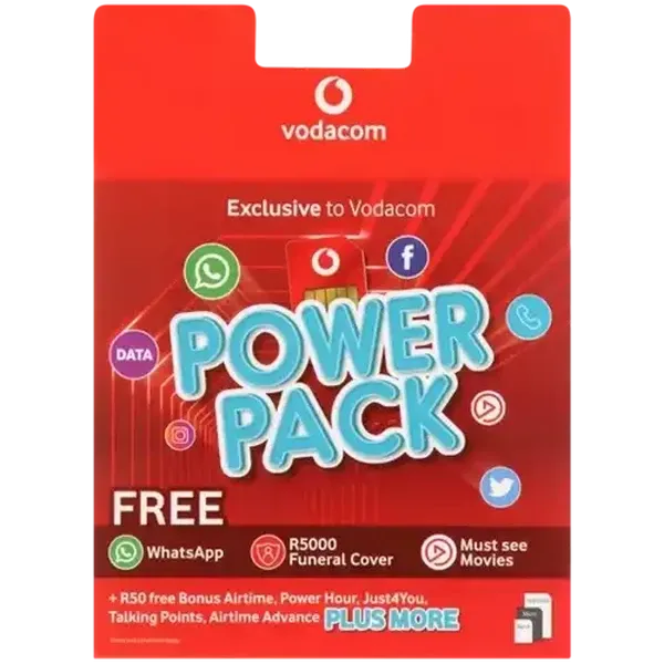 Vodacom Power Pack Prepaid SIM Card Starter Pack