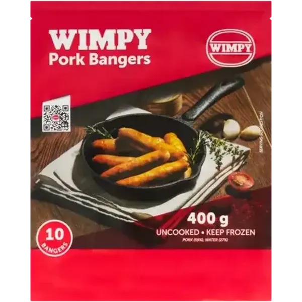 Wimpy Frozen Pork Bangers 400g