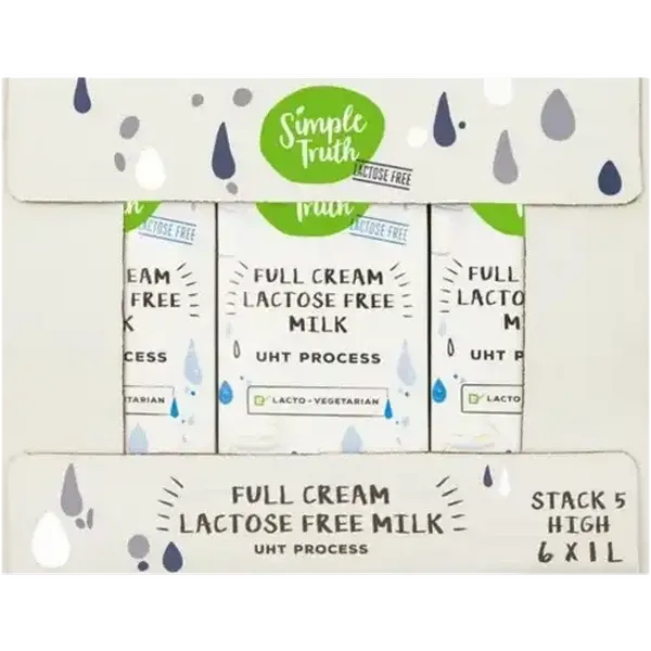 Simple Truth Lactose Free Full Cream Milk 6 x 1L
