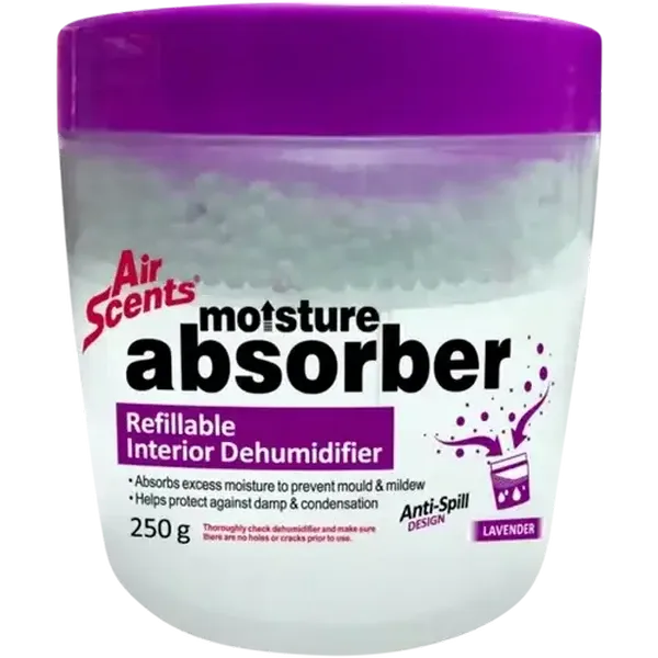 Air Scents Moisture Absorber Lavender Refillable Interior Dehumidifier 250g