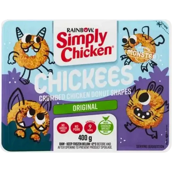 RAINBOW Simply Chicken Let's Play Monster Chickees Crumbed Chicken 400g