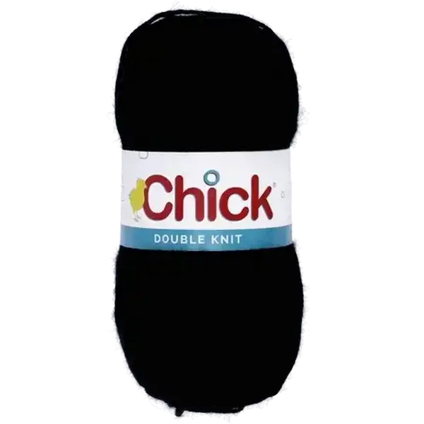 Chick Black Double Knit Wool 100g
